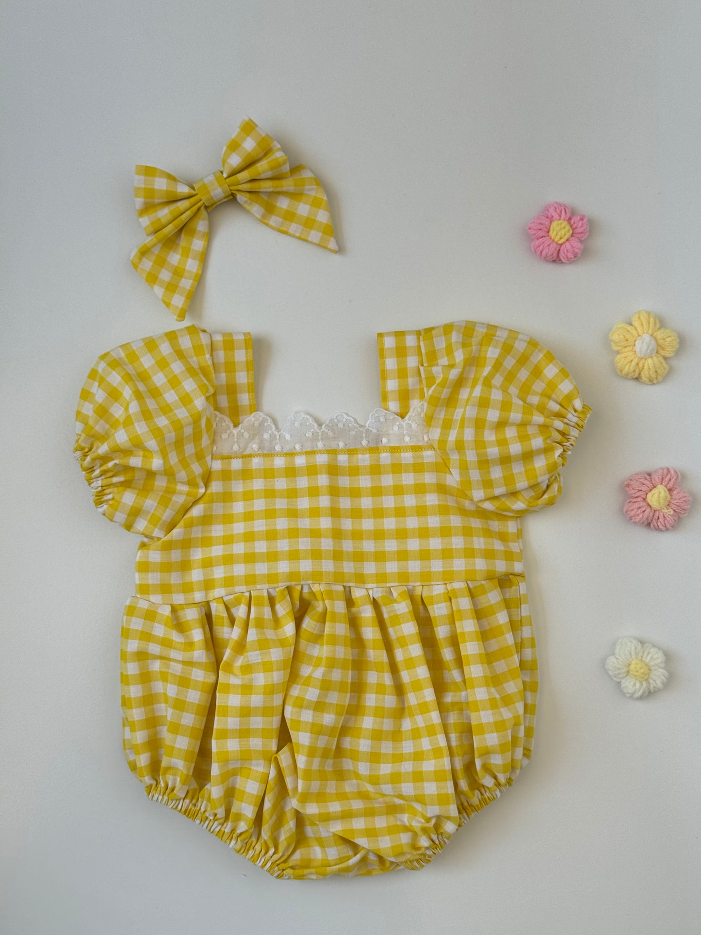 Ruffle Romper- LEMON